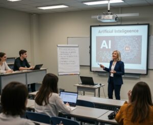 Γυναίκα καθηγήτρια σε σχολική τάξη