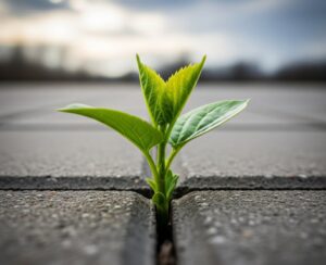 Λουλούδι ανάμεσα απά πλάκες πεζοδρομίου